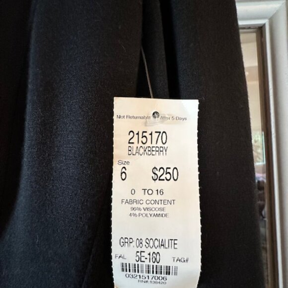 ETCETERA NWT Black Long Sleeve Dress Size 6 - Picture 3 of 4